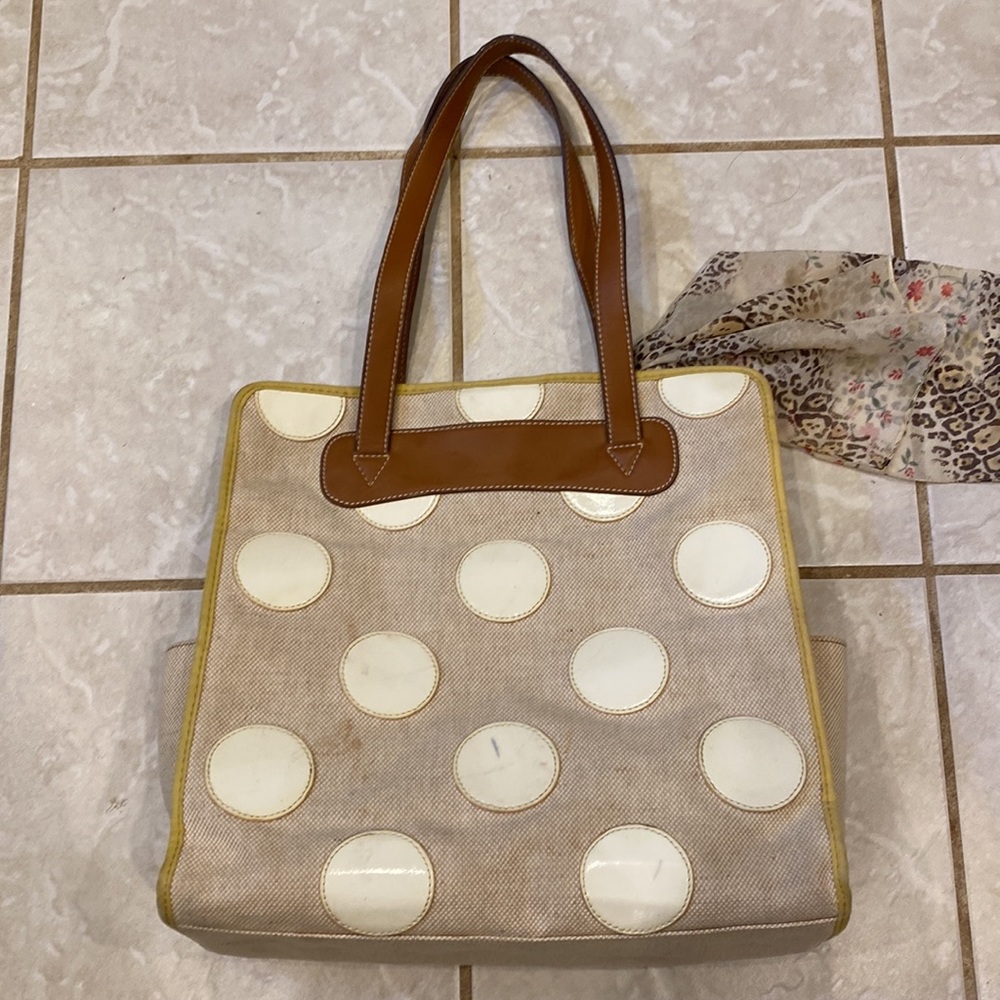 Fossil Tote, 14x13x5”, Canvas In Pre-Owned Good C… - image 2